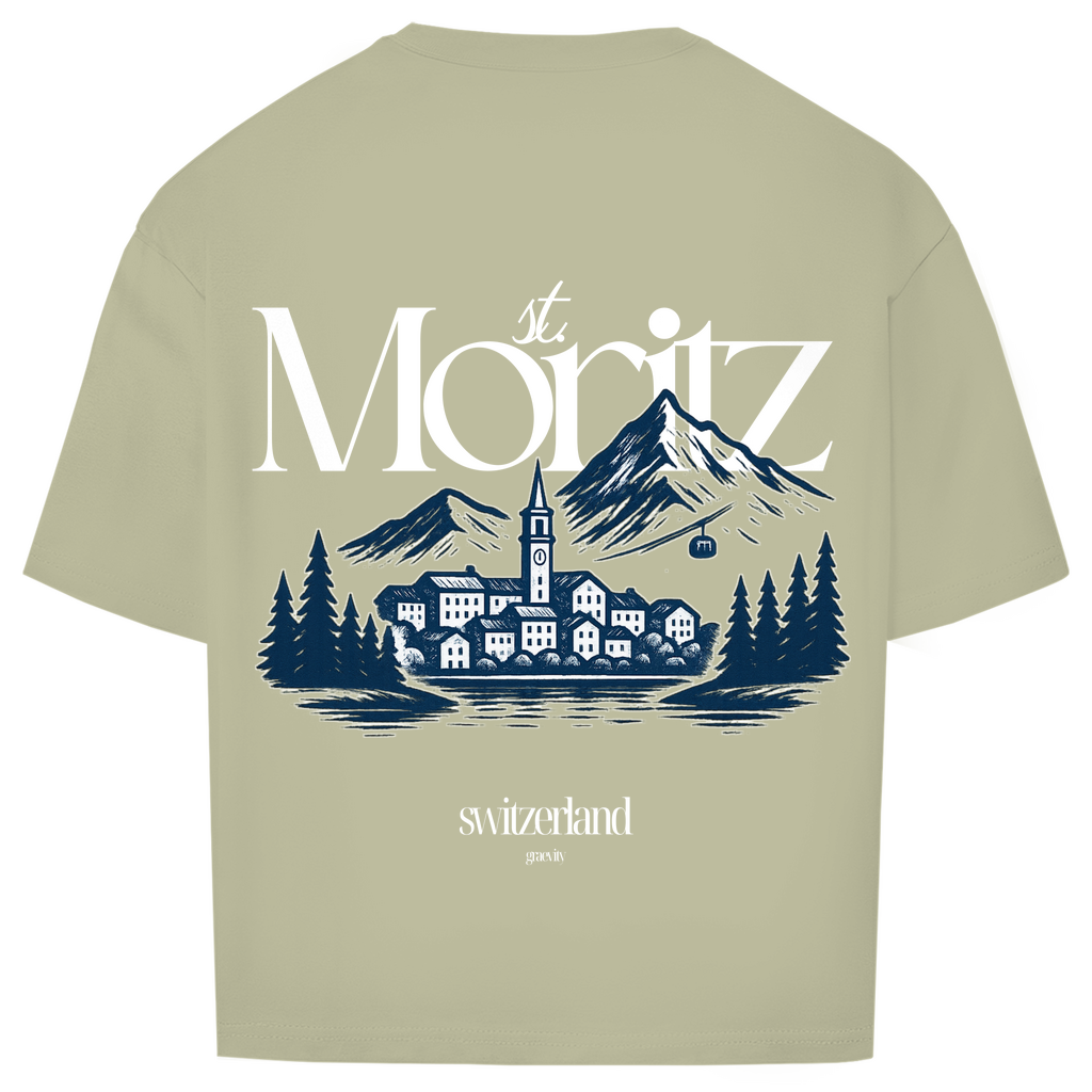 ST. MORITZ OVERSIZE T-SHIRT WHITE WRITING