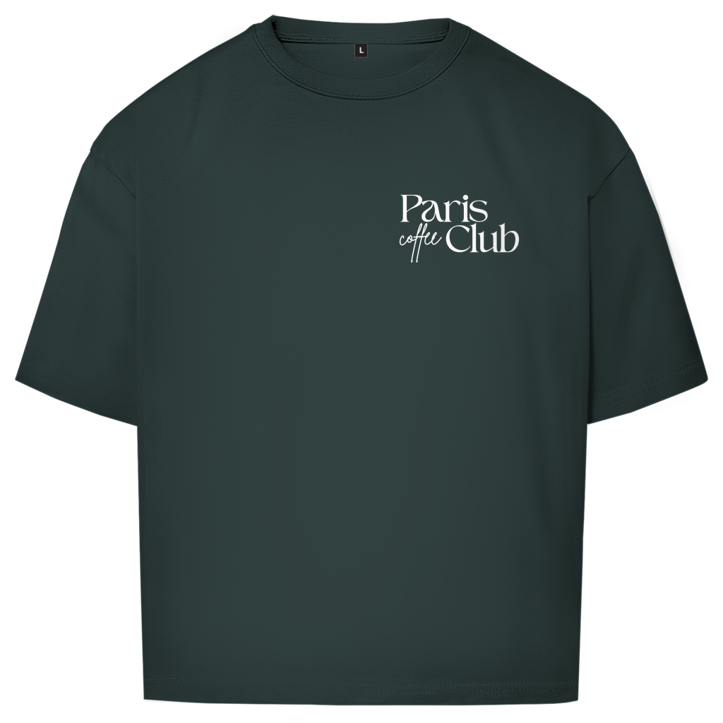 PARIS COFFEE CLUB OVERSIZE T-SHIRT WHITE WRITING