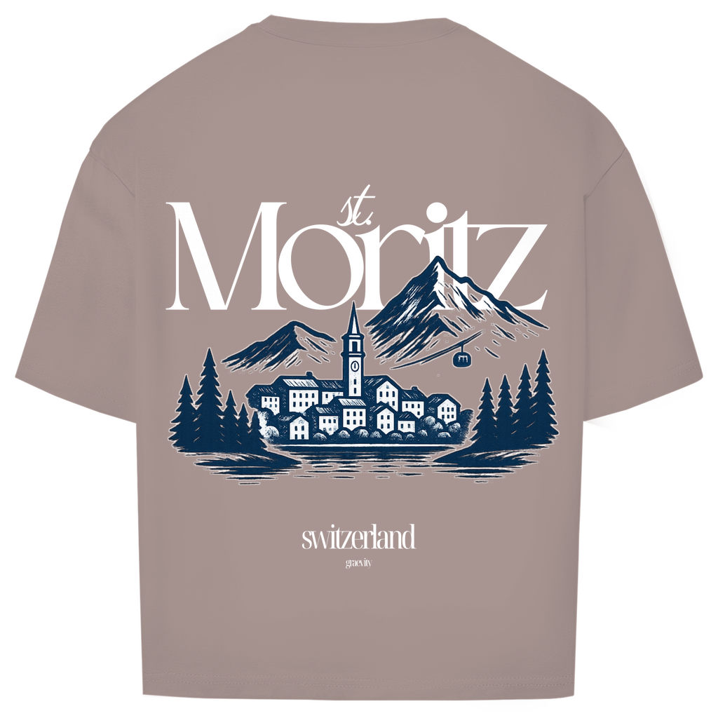 ST. MORITZ OVERSIZE T-SHIRT WHITE WRITING
