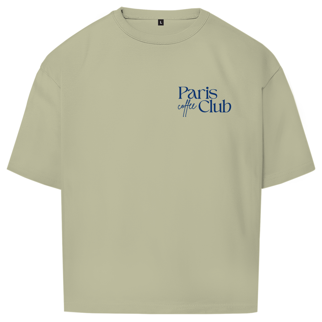 PARIS COFFEE CLUB OVERSIZE T-SHIRT BLUE WRITING