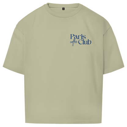 PARIS COFFEE CLUB OVERSIZE T-SHIRT BLUE WRITING
