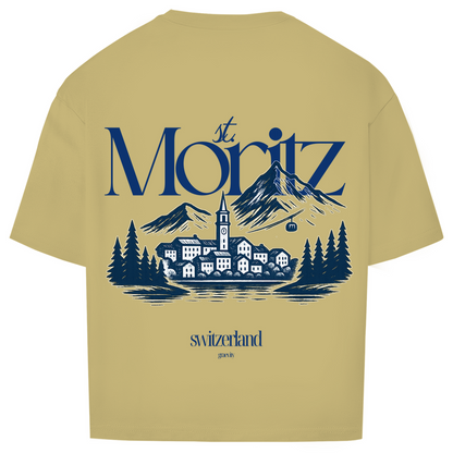 ST. MORITZ OVERSIZE T-SHIRT BLUE WRITING