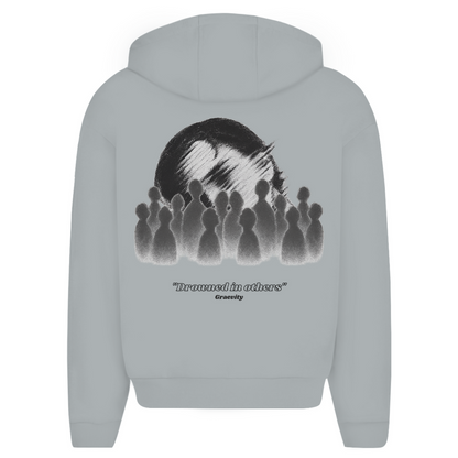 "DROWNED IN OTHERS" OVERSIZE ZIP-HOODIE BLACK TEXT
