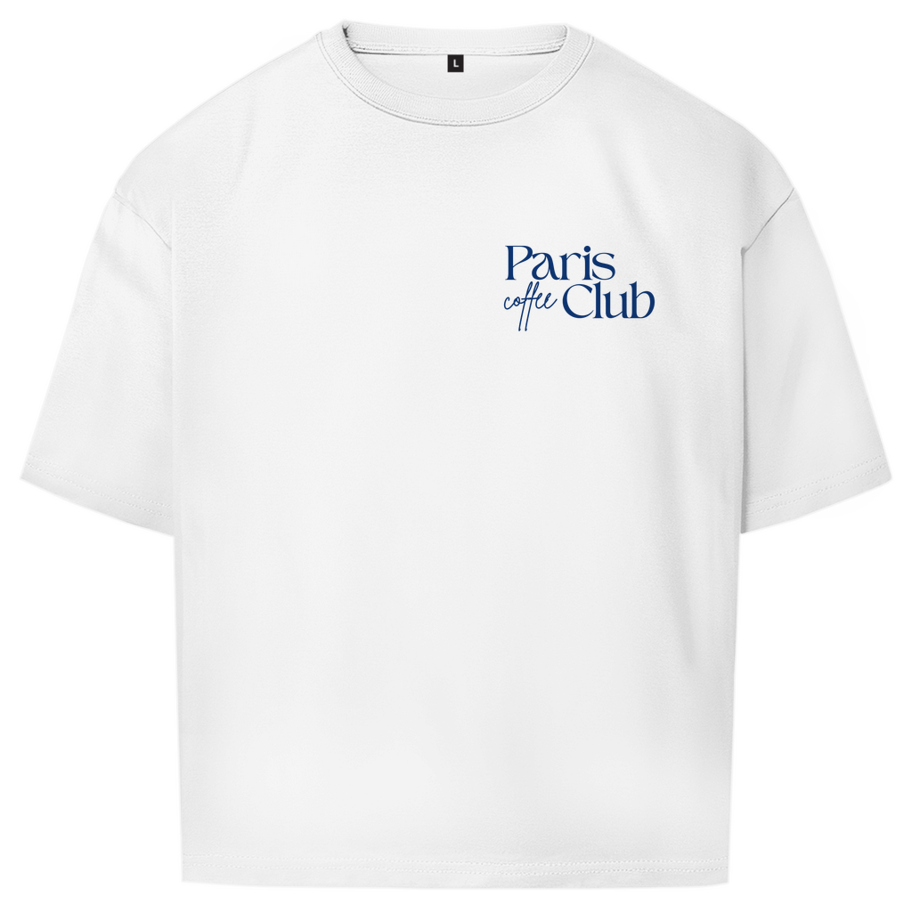 PARIS COFFEE CLUB OVERSIZE T-SHIRT BLUE WRITING
