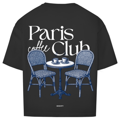 PARIS COFFEE CLUB OVERSIZE T-SHIRT WHITE WRITING