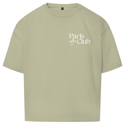 PARIS COFFEE CLUB OVERSIZE T-SHIRT WHITE WRITING