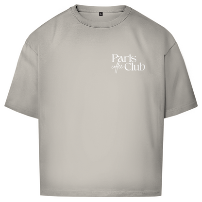 PARIS COFFEE CLUB OVERSIZE T-SHIRT WHITE WRITING