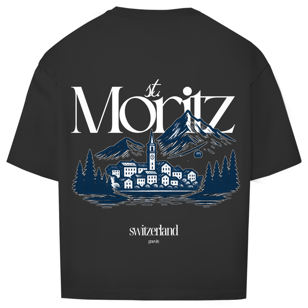 ST. MORITZ OVERSIZE T-SHIRT WHITE WRITING