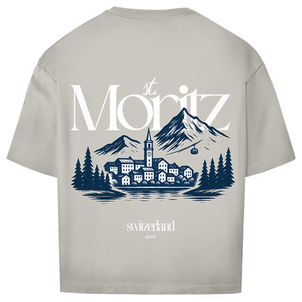 ST. MORITZ OVERSIZE T-SHIRT WHITE WRITING