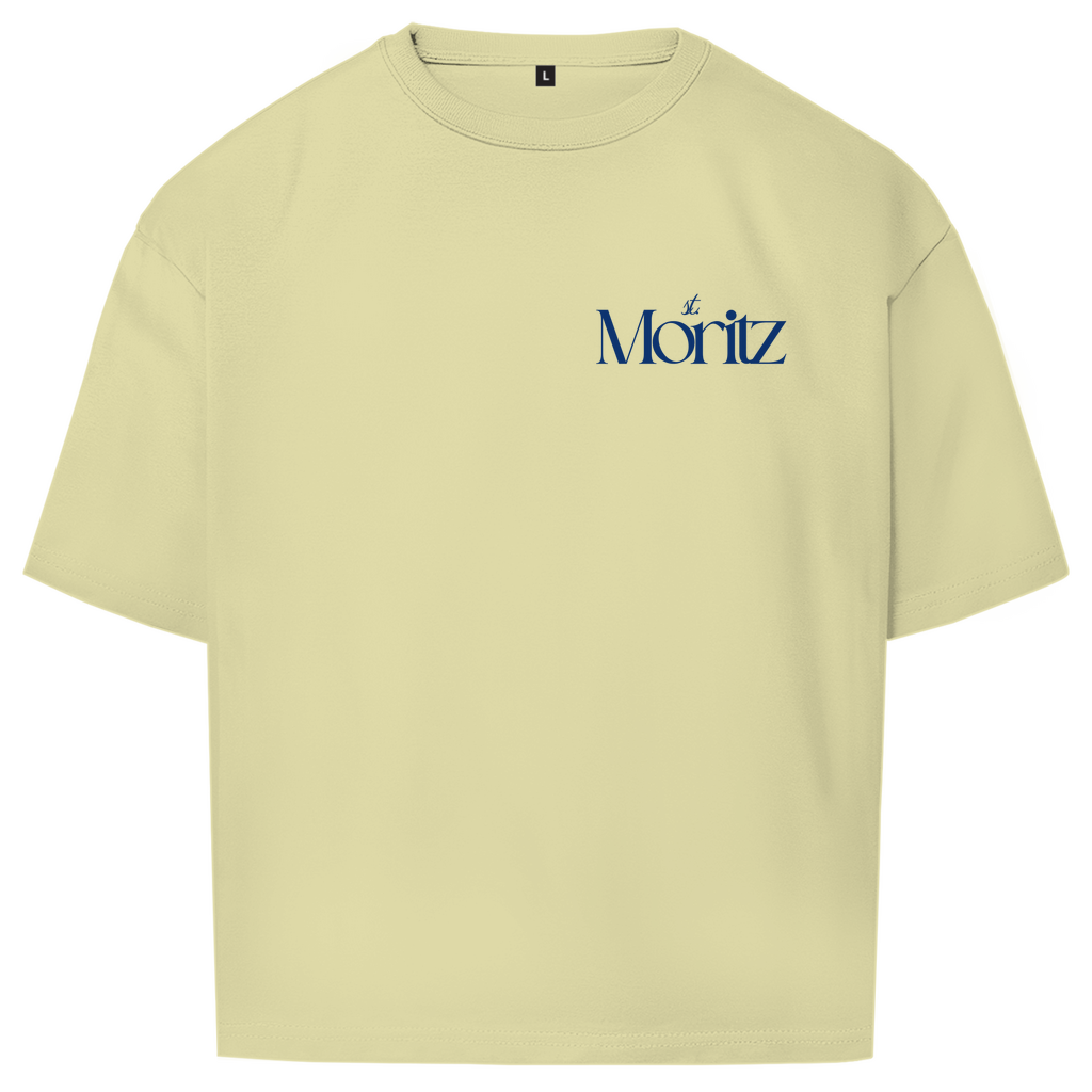 ST. MORITZ OVERSIZE T-SHIRT BLUE WRITING