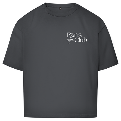PARIS COFFEE CLUB OVERSIZE T-SHIRT WHITE WRITING