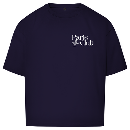 PARIS COFFEE CLUB OVERSIZE T-SHIRT WHITE WRITING