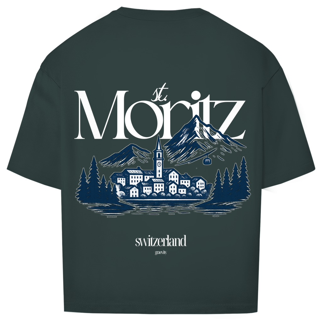 ST. MORITZ OVERSIZE T-SHIRT WHITE WRITING