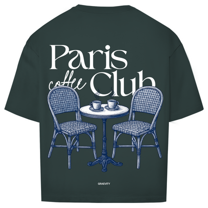 PARIS COFFEE CLUB OVERSIZE T-SHIRT WHITE WRITING