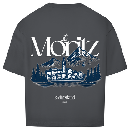 ST. MORITZ OVERSIZE T-SHIRT WHITE WRITING