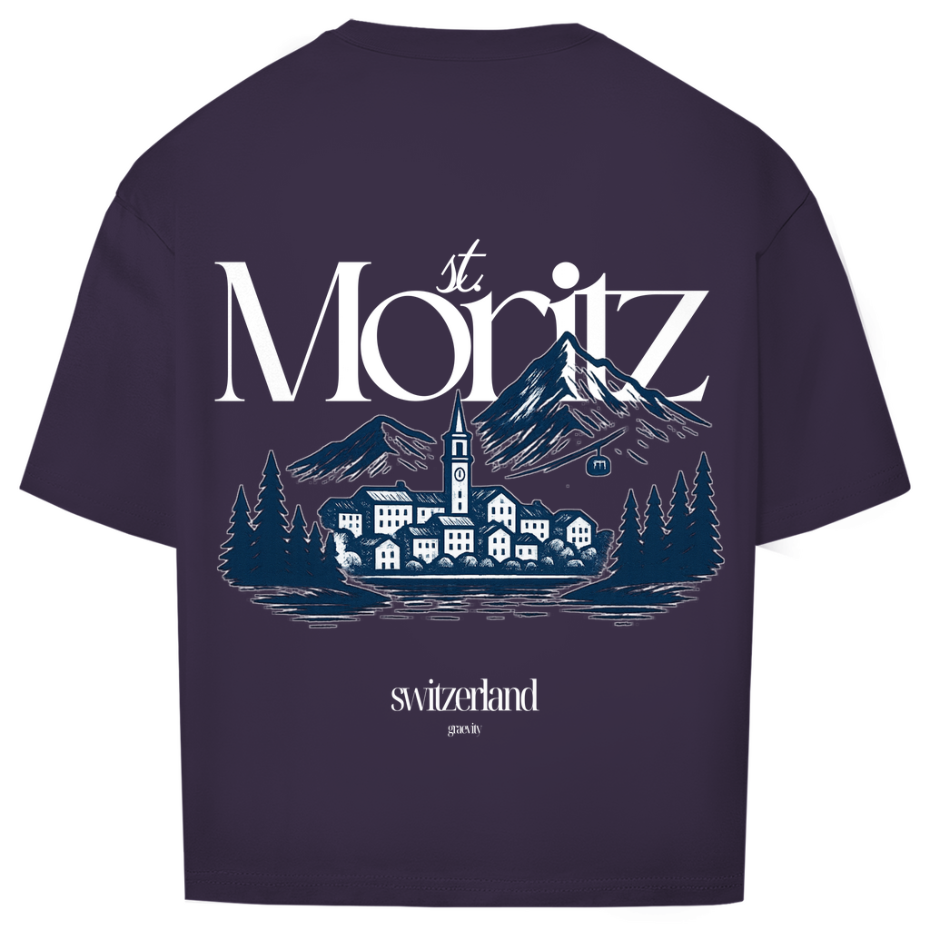 ST. MORITZ OVERSIZE T-SHIRT WHITE WRITING