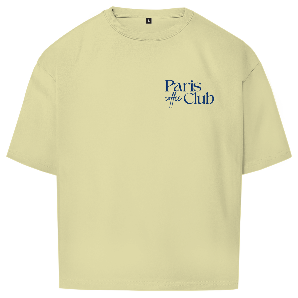 PARIS COFFEE CLUB OVERSIZE T-SHIRT BLUE WRITING
