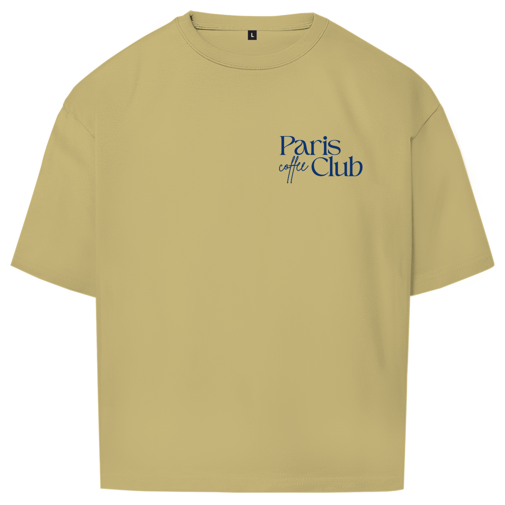 PARIS COFFEE CLUB OVERSIZE T-SHIRT BLUE WRITING
