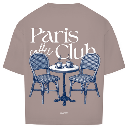 PARIS COFFEE CLUB OVERSIZE T-SHIRT WHITE WRITING