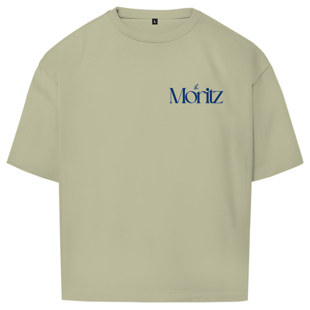ST. MORITZ OVERSIZE T-SHIRT BLUE WRITING