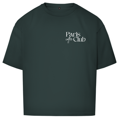 PARIS COFFEE CLUB OVERSIZE T-SHIRT WHITE WRITING