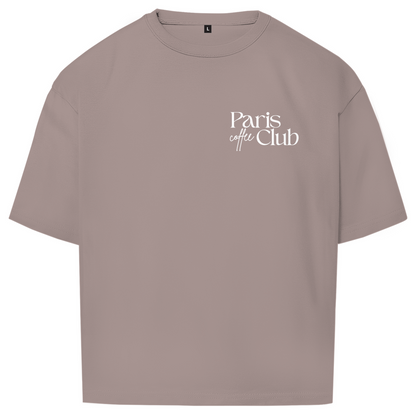 PARIS COFFEE CLUB OVERSIZE T-SHIRT WHITE WRITING