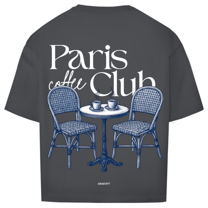 PARIS COFFEE CLUB OVERSIZE T-SHIRT WHITE WRITING