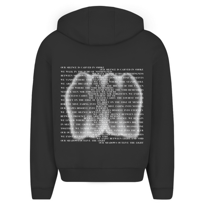"SHADOWS" OVERSIZE ZIP-HOODIE GREY TEXT