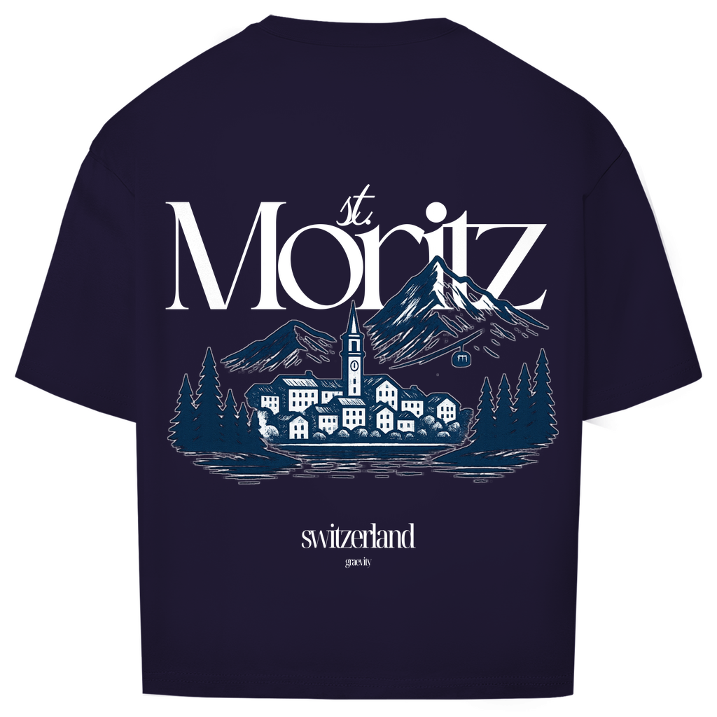 ST. MORITZ OVERSIZE T-SHIRT WHITE WRITING