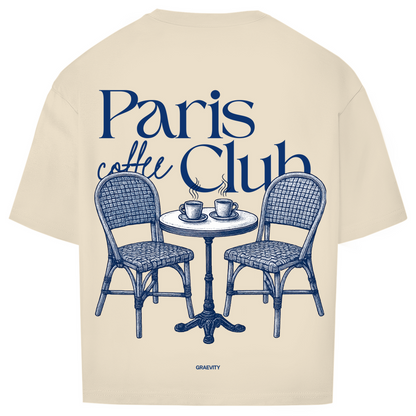 PARIS COFFEE CLUB OVERSIZE T-SHIRT BLUE WRITING