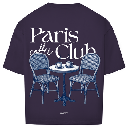 PARIS COFFEE CLUB OVERSIZE T-SHIRT WHITE WRITING