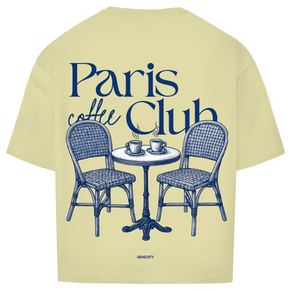 PARIS COFFEE CLUB OVERSIZE T-SHIRT BLUE WRITING