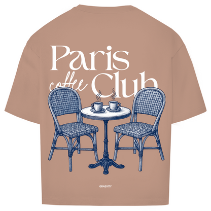 PARIS COFFEE CLUB OVERSIZE T-SHIRT WHITE WRITING