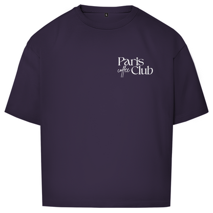 PARIS COFFEE CLUB OVERSIZE T-SHIRT WHITE WRITING
