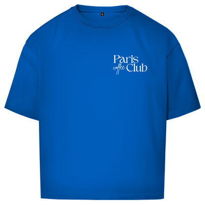 PARIS COFFEE CLUB OVERSIZE T-SHIRT WHITE WRITING