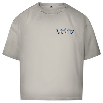 ST. MORITZ OVERSIZE T-SHIRT BLUE WRITING