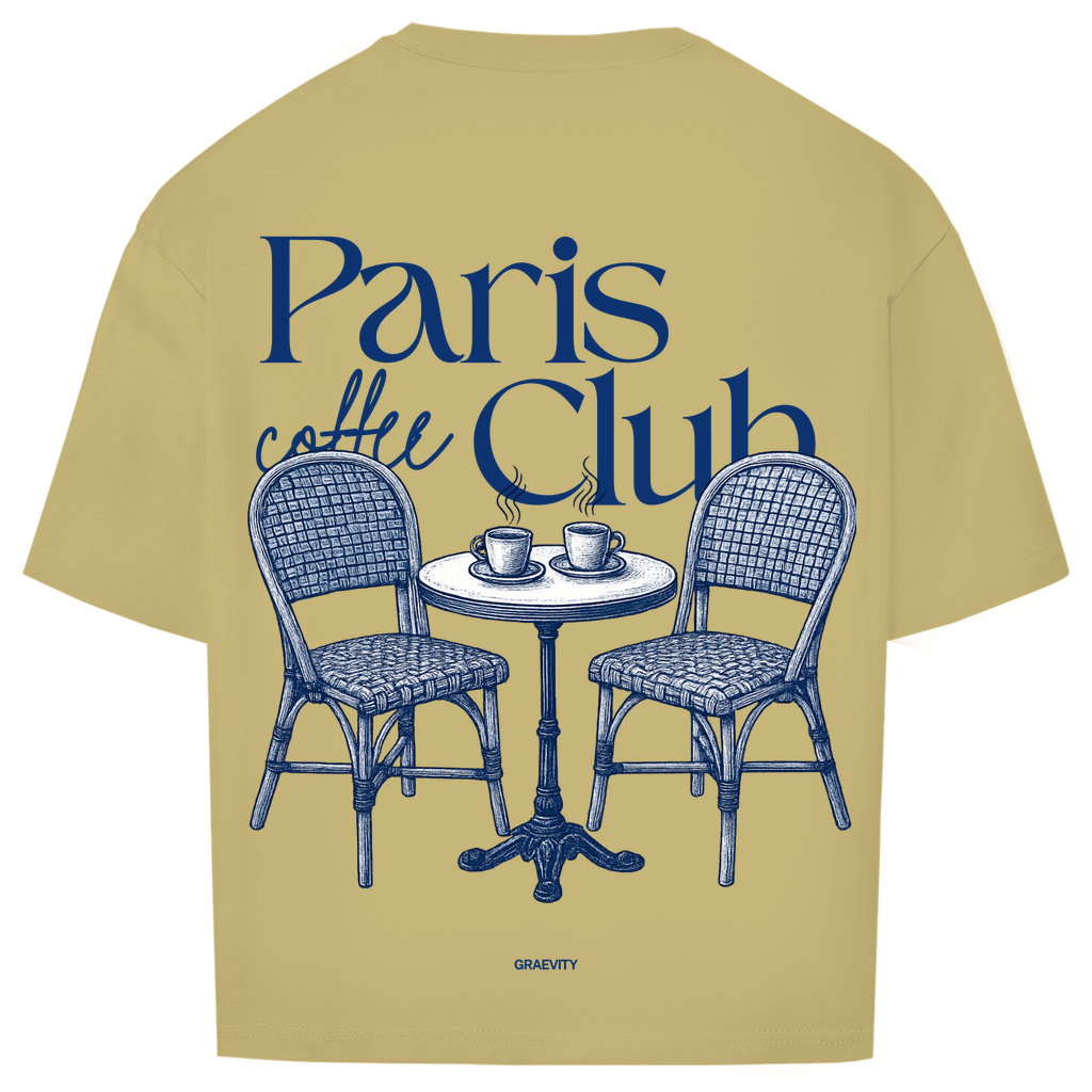 PARIS COFFEE CLUB OVERSIZE T-SHIRT BLUE WRITING