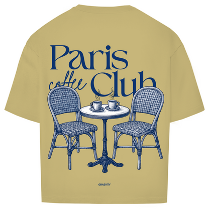 PARIS COFFEE CLUB OVERSIZE T-SHIRT BLUE WRITING