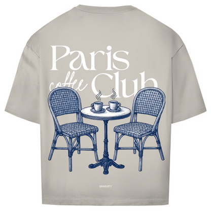 PARIS COFFEE CLUB OVERSIZE T-SHIRT WHITE WRITING