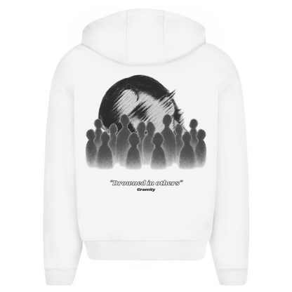 "DROWNED IN OTHERS" OVERSIZE ZIP-HOODIE BLACK TEXT
