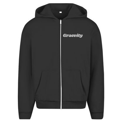 "DROWNED IN OTHERS" OVERSIZE ZIP-HOODIE (GREY TEXT)