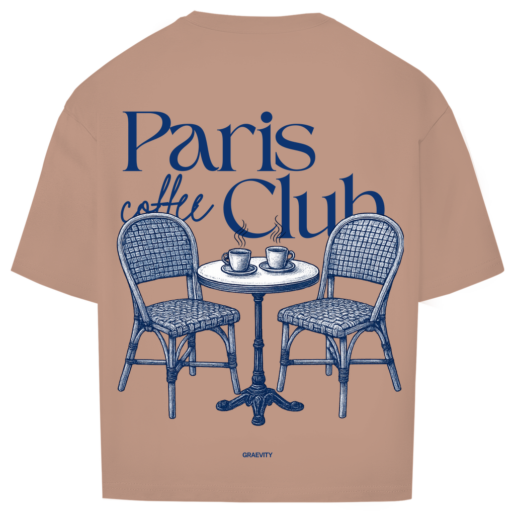 PARIS COFFEE CLUB OVERSIZE T-SHIRT BLUE WRITING