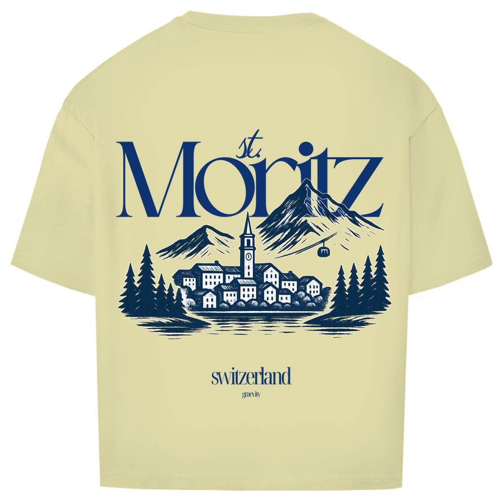 ST. MORITZ OVERSIZE T-SHIRT BLUE WRITING