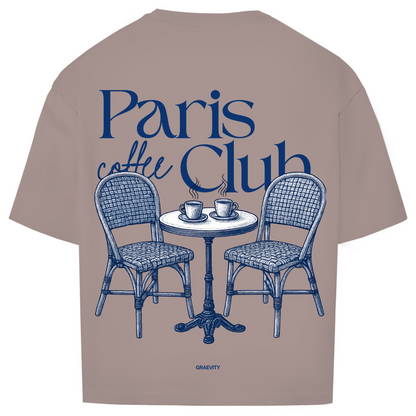 PARIS COFFEE CLUB OVERSIZE T-SHIRT BLUE WRITING