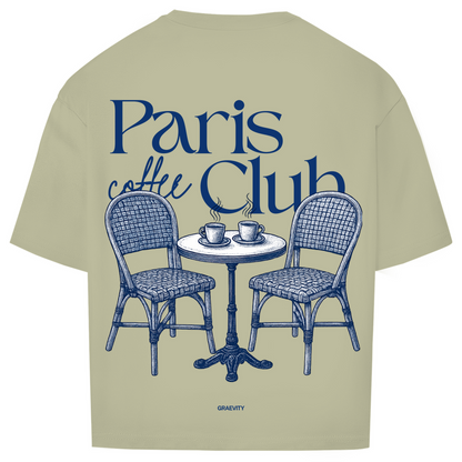 PARIS COFFEE CLUB OVERSIZE T-SHIRT BLUE WRITING