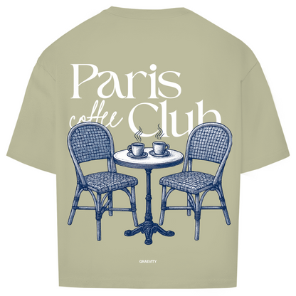 PARIS COFFEE CLUB OVERSIZE T-SHIRT WHITE WRITING