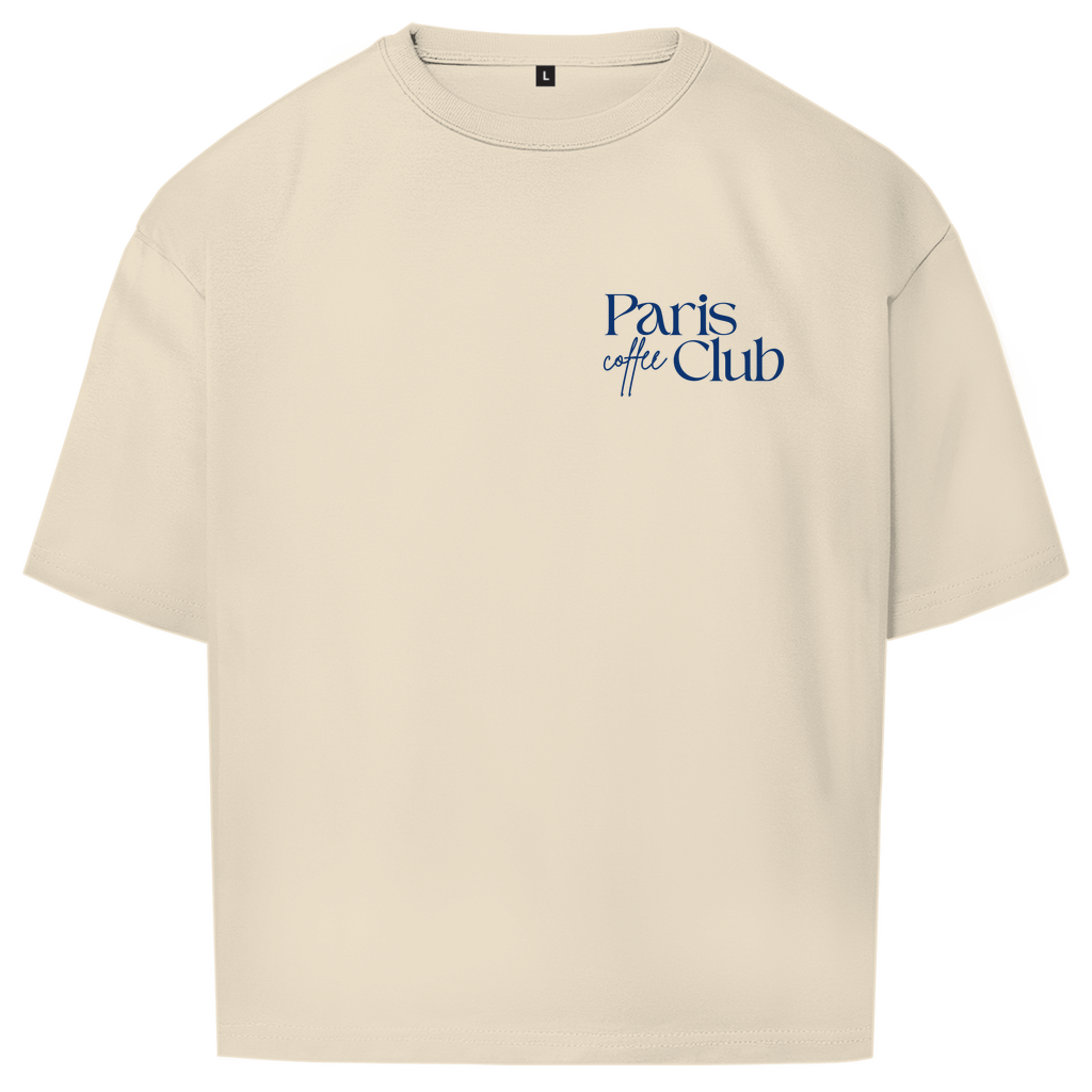 PARIS COFFEE CLUB OVERSIZE T-SHIRT BLUE WRITING