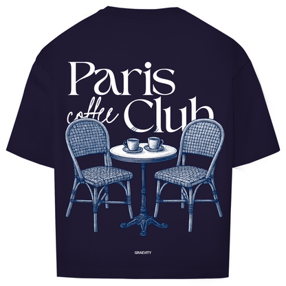 PARIS COFFEE CLUB OVERSIZE T-SHIRT WHITE WRITING